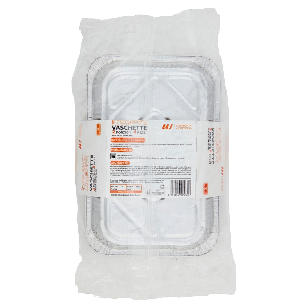 4 Vaschette 2 Porzioni U! Confronta e Risparmia